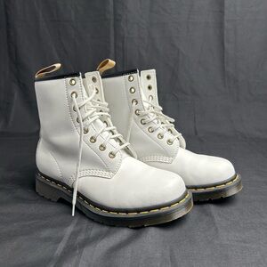 Dr Martens Vegan White 1460 Kemble Lace-Up Boots